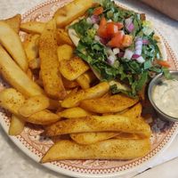 gryo sandwich and wicked fries at Wicked Willow in Stevens Point