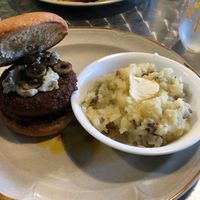 Olive Burger with Mashed Potatoes at Wicked Willow in Stevens Point