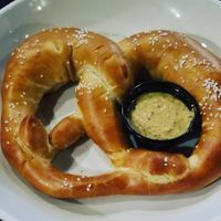 Amazing vegan pretzel with brew mustard at Great Dane Pub & Brewing Company in Madison
