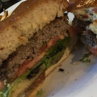 Impossible Burger comes w grilled mushrooms n onions at The Phoenix on Westheimer in Houston