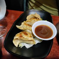 Soy mince filled grilled dumplings at Bodhi Vegan in Paris