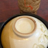 Chicken clay pot and sticky rice at Bodhi Vegan in Paris