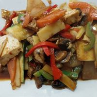 Tofu "pork" satay at Bodhi Vegan in Paris