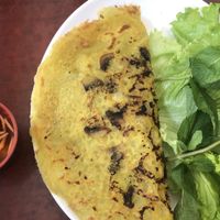 Vietnamese Pancake...stuffed with “minced meat” mushrooms and soy sprouts. ❤️ at Bodhi Vegan in Paris