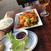 Sweet and sour and fried fritter  at Bodhi Vegan in Paris
