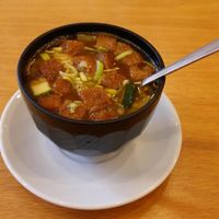 Chickpea crouton soup of the day at Deshima in Amsterdam