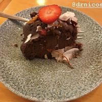 Chocolate brownie at Deshima in Amsterdam