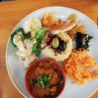 Menu. Plate of the day at Deshima in Amsterdam