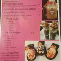 Vegan menu at Poop Cafe in Toronto