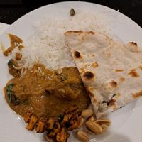 Some type of meatball curry with vegan nan at Accha in Chiang Mai