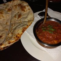 Aloo mutter and plain naan at Accha in Chiang Mai
