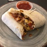 Vegan breakfast burrito   at Sunshine Drip Coffee Lounge in Coupeville