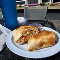 Vegan breakfast burrito at Sunshine Drip Coffee Lounge in Coupeville