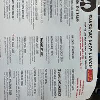 Lunch menu at Sunshine Drip Coffee Lounge in Coupeville