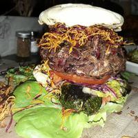 Amazing vegan burger at Rustic & Blue in Chiang Mai