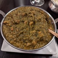Saag with channa (spinach and chickpea) at Viceroy in Durham