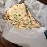 Garlic naan (vegan!!) - they use margarine   at Viceroy in Durham