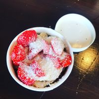 Vegan porridge with tropical topping and agave  at Oatopia - Kiosk in Croydon