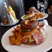 Vegan sandwiches and potato wedges! at CyBelle's Front Room in San Francisco
