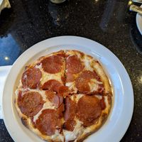 Vegan pepperoni pizza, delicious and hot! at CyBelle's Front Room in San Francisco