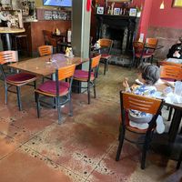 Cozy indoor seating  at CyBelle's Front Room in San Francisco