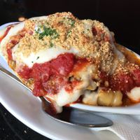 Vegan lasagne with housemade cheeze  at CyBelle's Front Room in San Francisco