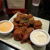 Delicious vegan garlic parm wings with ranch at CyBelle's Front Room in San Francisco