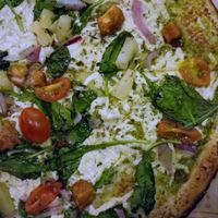 the vegan cheese and chicken  at Blaze Pizza in San Luis Obispo