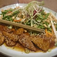 Tempeh, peanut & vegetable salad at Golden Temple in Amsterdam