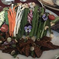 The tempeh and peanut salad  at Golden Temple in Amsterdam