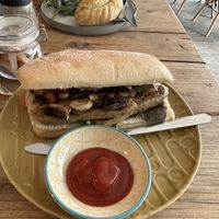 Mushroom and Sausage chibata   at Square Roots in Whitley Bay