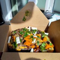 Veg and feta hash on toast at Square Roots in Whitley Bay