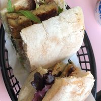 Sausage sandwich   at Square Roots in Whitley Bay