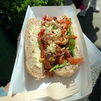 Amazing ‘eatball sub’, after doing a lap of Tynemouth market my partner (non-vegan) decided he wanted one too after a taste of mine to find that they had sold out. All of their food is so delicious, plenty of option to choose from. Definitely recommend this sub and don’t hesitate to try it because they’re popular and sell out later on in the day!  at Square Roots in Whitley Bay