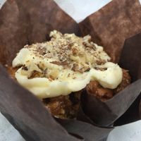Carrot & walnut muffin  at Square Roots in Whitley Bay