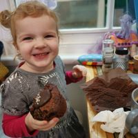 Muffin joy! at Square Roots in Whitley Bay