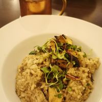 Vegan mushroom risotto at A Fabrica in Praia Da Luz