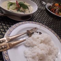 Thai green curry with Tofu 100% Vegan yum! at Mae Glong Thai Restaurant in Auckland