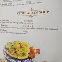 Vegetarian soup menu - can be made vegan at Mae Glong Thai Restaurant in Auckland