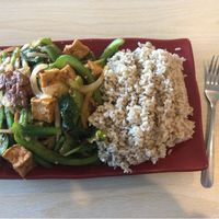 Lemongrass and basil beef & tofu at Veggie House in Salt Lake City