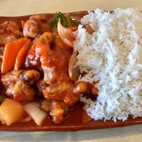 Sweet and sour chicken  at Veggie House in Salt Lake City