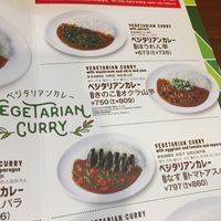 Vegan menu  at CoCo Ichibanya - Shibuya Namikibashi in Tokyo