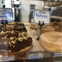 Hazelnut and papaya at Dottie's Donuts - Queen Village in Philadelphia