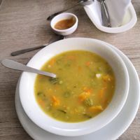 Starter: soup at Loto Azul Vegetariano in Bogota