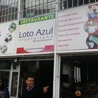 front of shop at Loto Azul Vegetariano in Bogota