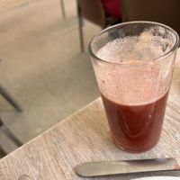 I was told it is plums juce, but it tasted like red currant . #Veganuary at Loto Azul Vegetariano in Bogota