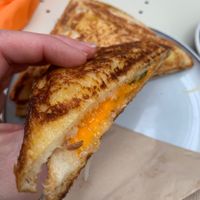 kimchi “beef” and cheese jaffle - it’s hard to photograph a jaffle  at Union Kiosk in Melbourne