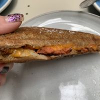 Breaky toastie on gluten free  at Union Kiosk in Melbourne