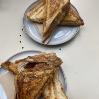 Big yum! Two of their toasties   at Union Kiosk in Melbourne