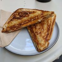 Tofu scramble, cheese, ham, hollandaise at Union Kiosk in Melbourne